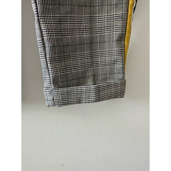 Zara Pants Women's 5 Gray Trafulac Cigarette Glen Plaid Side Stripe Academia - Picture 6 of 10